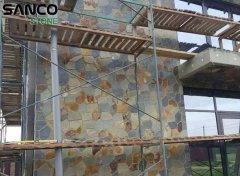 Irregular Meshed Rusty Slate Tiles Wall Cladding