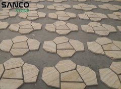Irregular Shaped Beige Wood Sandstone Tiles