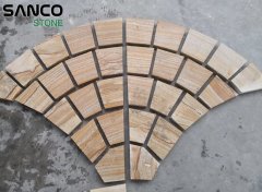 Fan Shaped Beige wood Sandstone Paving tiles