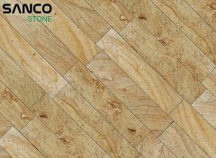 Beige Wood Sandstone Honed Floor Tiles