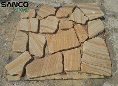 Beige Wood Sandstone Tumbled Flagstone