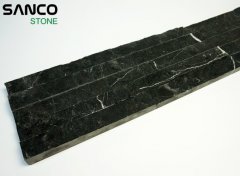 China Natural Black Marble Split Surface Culture Stone Panel