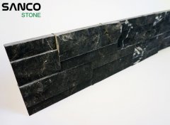 China Black Marble Split Surface Culture Stone Veneer For Sa