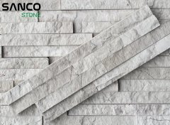 White Wood Marble Natural Split Culture Stone For Wall Tiles