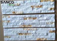 White And Yellow Marble Mixed Cultured Stone Veneer
