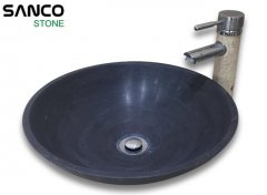 Blue Limestone Bathroom Sink Round Basin Wash Bowl