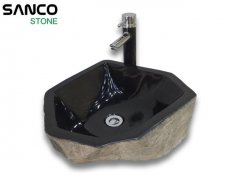 Pure Natural Black Basalt Washbasin SCS500